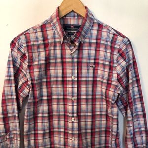 Vineyard Vines Boys Plaid Shirt M 12/14